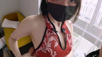 Pacar Asia Berbaju Cheongsam Dibuat Sampai Muncrat